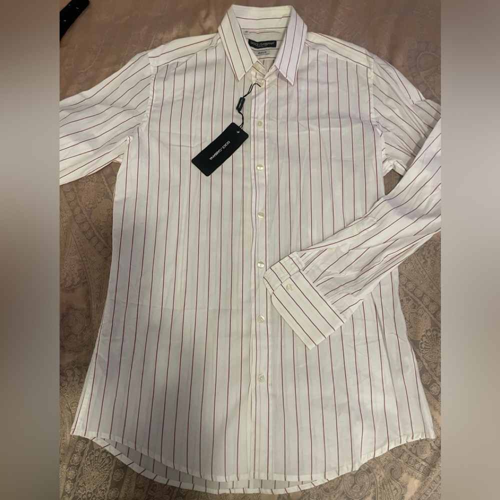 Dolce & Gabbana Gold Striped Shirt Sz 16/L - Picture 2 of 11